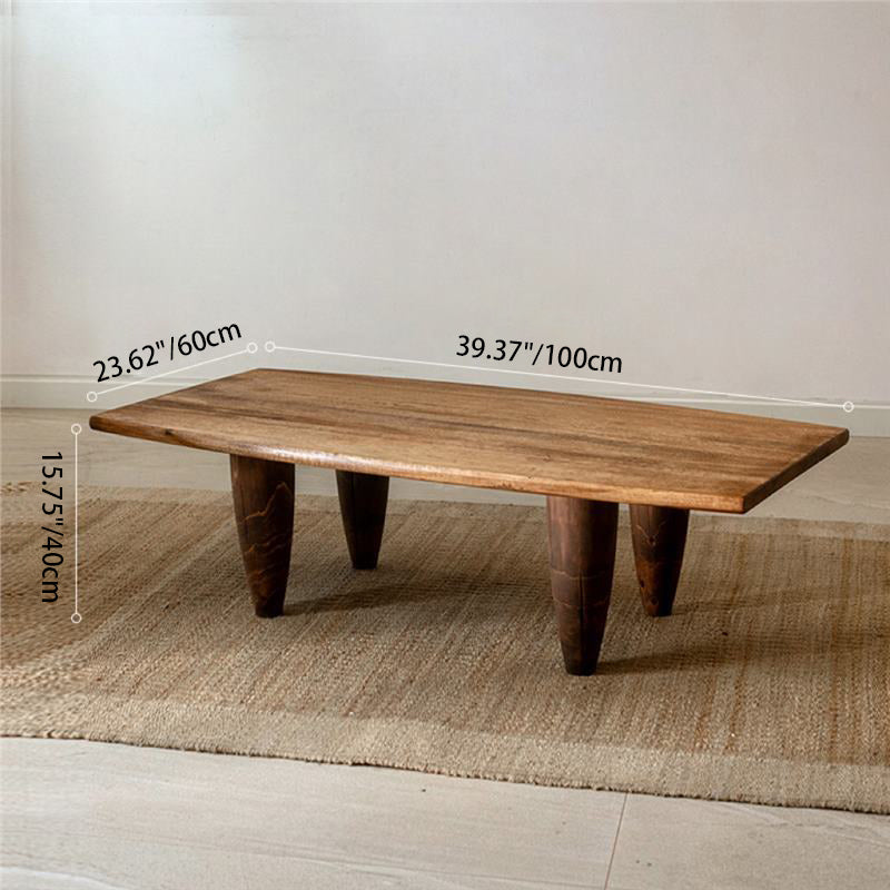 Table basse forme marteau en bois massif japonais traditionnel, à 1 niveau, pour salon 
