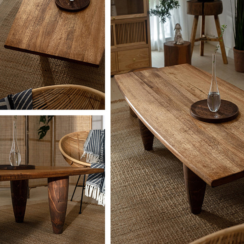 Table basse forme marteau en bois massif japonais traditionnel, à 1 niveau, pour salon 