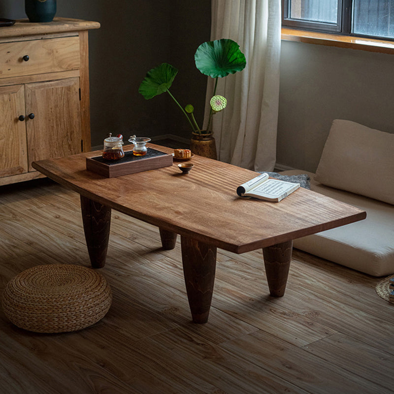 Table basse forme marteau en bois massif japonais traditionnel, à 1 niveau, pour salon 