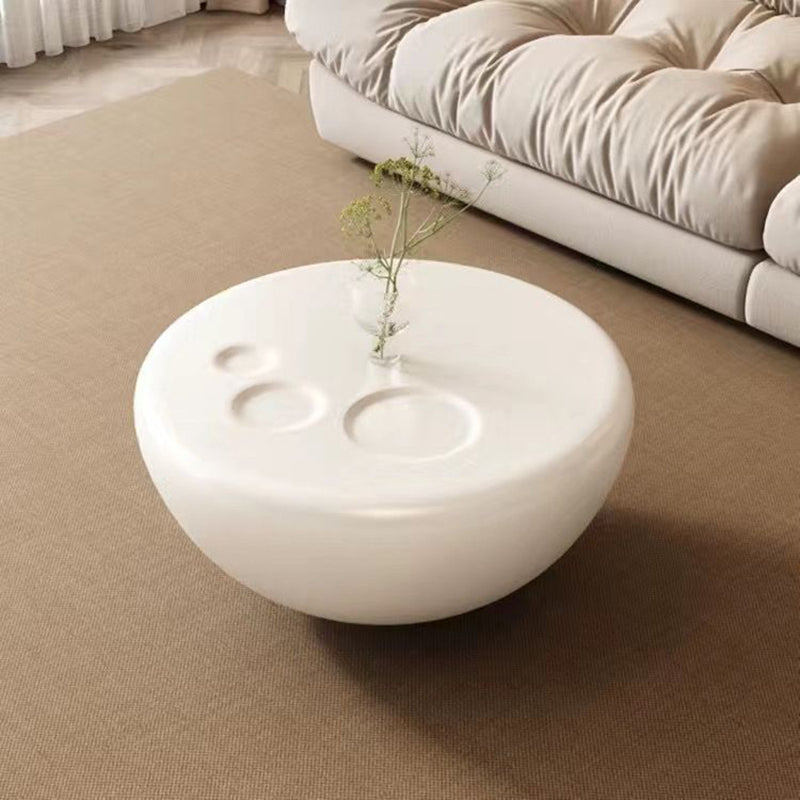 Zeitgenössischer kreativer Glasfaser-Glas-Rund-Ei-förmiger Couchtisch 1-stufig für das Wohnzimmer 