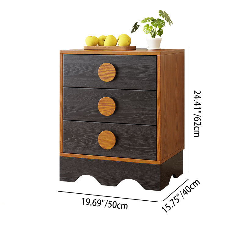 Gabinete de almacenamiento rectangular de ondas de tablero multicapa de madera maciza de caucho chino tradicional con 2/3/4/7 cajones para sala de estar 