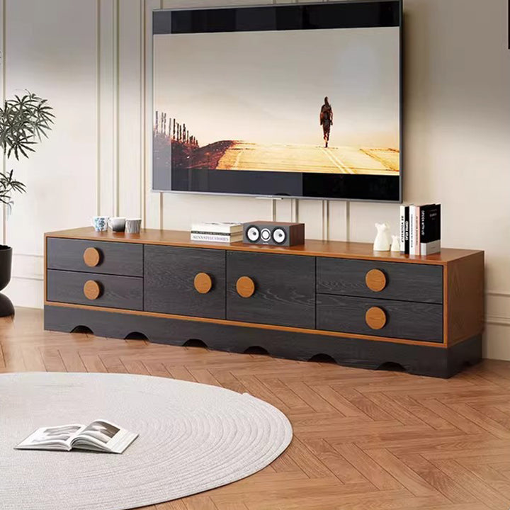 Gabinete de almacenamiento rectangular de ondas de tablero multicapa de madera maciza de caucho chino tradicional con 2/3/4/7 cajones para sala de estar 