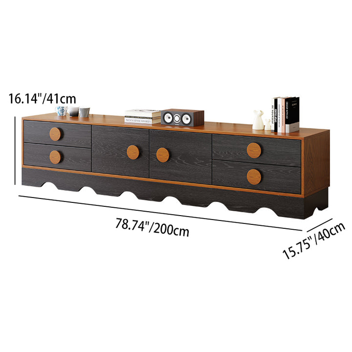 Gabinete de almacenamiento rectangular de ondas de tablero multicapa de madera maciza de caucho chino tradicional con 2/3/4/7 cajones para sala de estar 