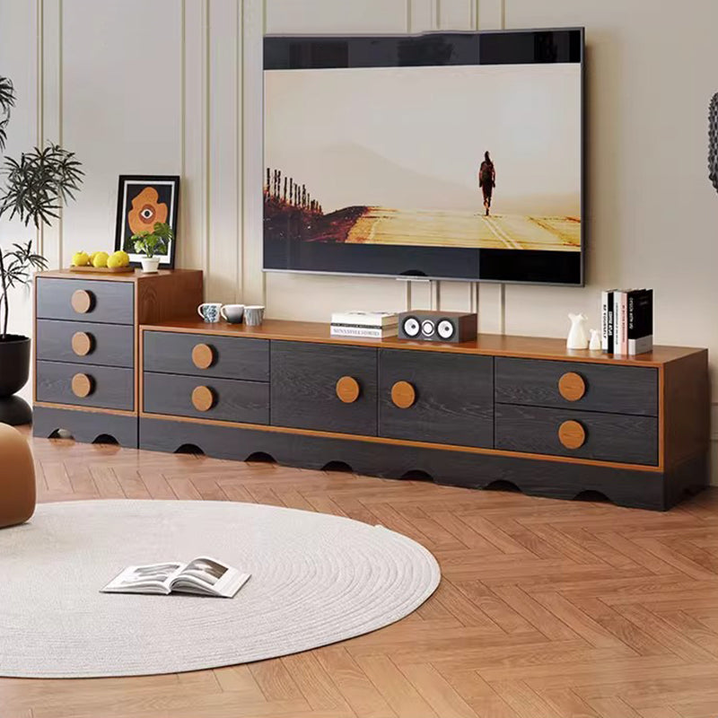 Gabinete de almacenamiento rectangular de ondas de tablero multicapa de madera maciza de caucho chino tradicional con 2/3/4/7 cajones para sala de estar 