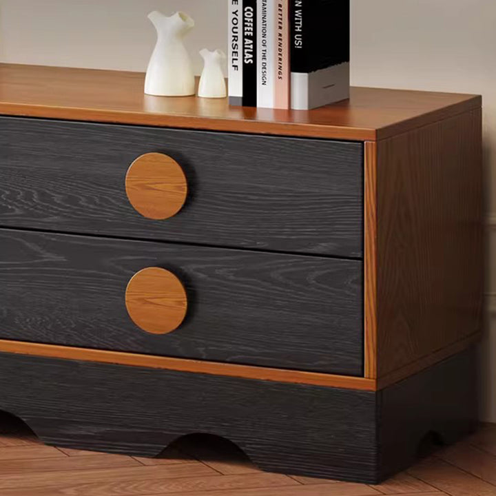 Gabinete de almacenamiento rectangular de ondas de tablero multicapa de madera maciza de caucho chino tradicional con 2/3/4/7 cajones para sala de estar 
