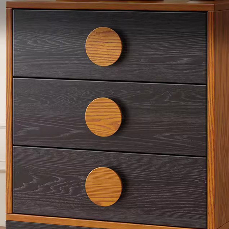 Gabinete de almacenamiento rectangular de ondas de tablero multicapa de madera maciza de caucho chino tradicional con 2/3/4/7 cajones para sala de estar 