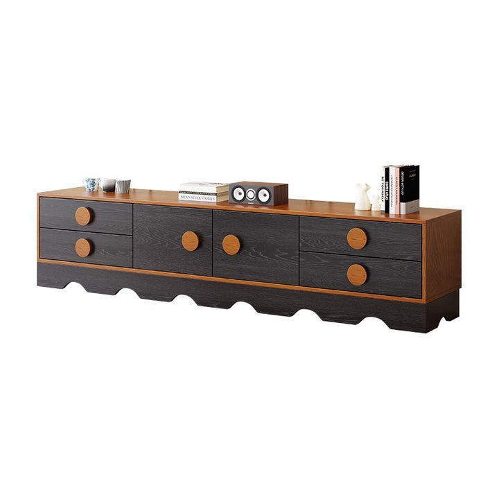 Gabinete de almacenamiento rectangular de ondas de tablero multicapa de madera maciza de caucho chino tradicional con 2/3/4/7 cajones para sala de estar 