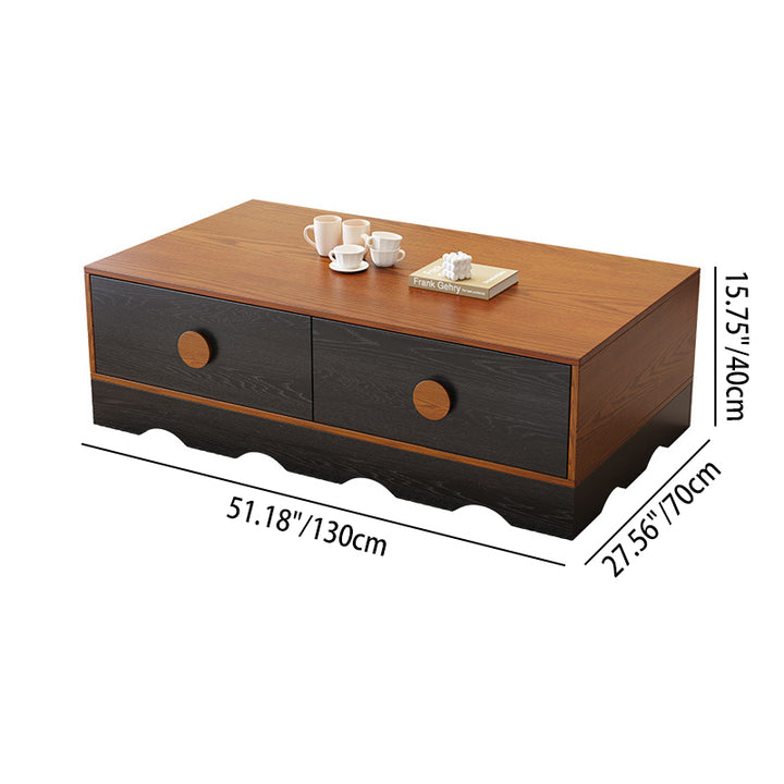 Gabinete de almacenamiento rectangular de ondas de tablero multicapa de madera maciza de caucho chino tradicional con 2/3/4/7 cajones para sala de estar 