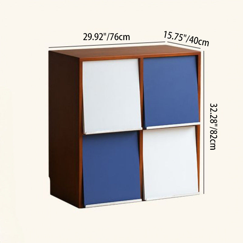 Gabinete de almacenamiento cuadrado de acero inoxidable de madera de caucho francés tradicional 4/6 almacenamiento para sala de estar 