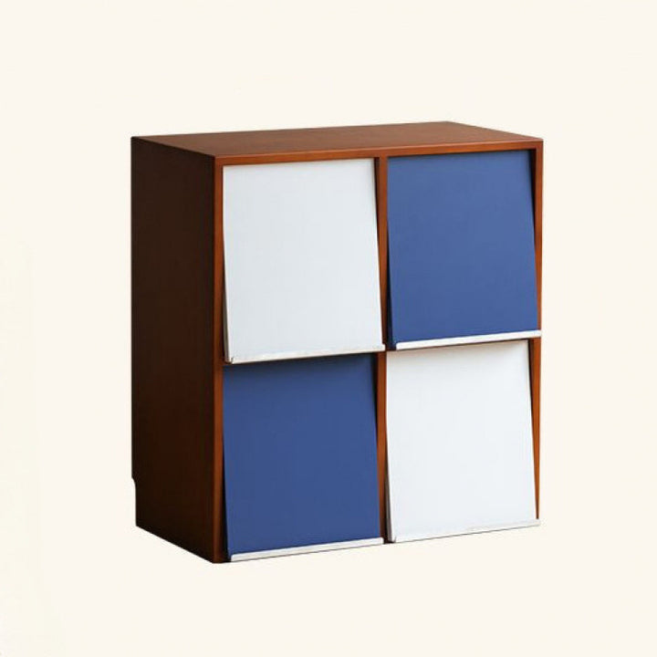 Gabinete de almacenamiento cuadrado de acero inoxidable de madera de caucho francés tradicional 4/6 almacenamiento para sala de estar 