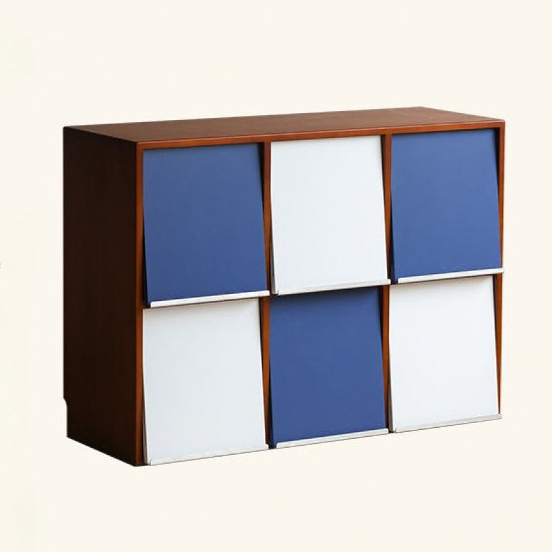 Gabinete de almacenamiento cuadrado de acero inoxidable de madera de caucho francés tradicional 4/6 almacenamiento para sala de estar 