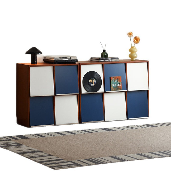 Gabinete de almacenamiento cuadrado de acero inoxidable de madera de caucho francés tradicional 4/6 almacenamiento para sala de estar 