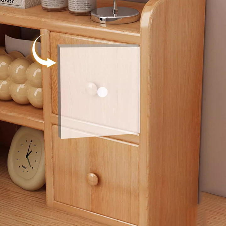 Estantería rectangular de madera diseñada tradicional china de 2 niveles para sala de estar 