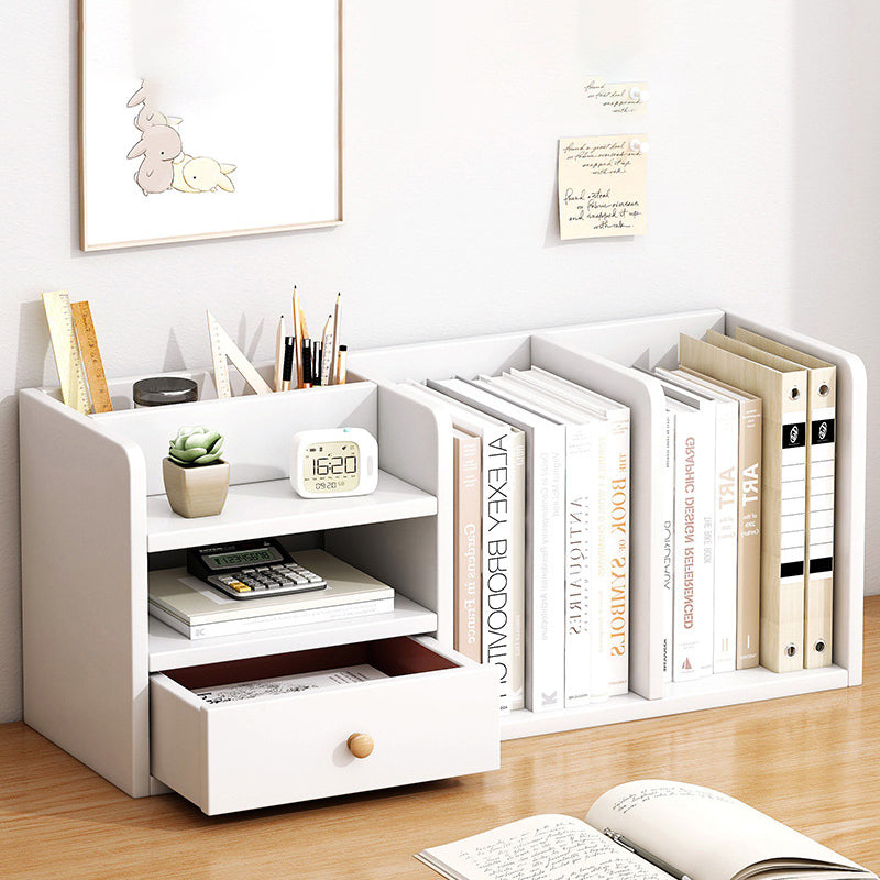 Estante de almacenamiento de escritorio rectangular minimalista moderno de MDF con 1 cajón para sala de estar 