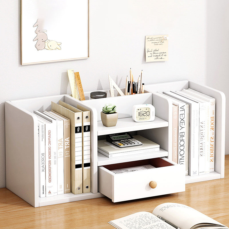 Estante de almacenamiento de escritorio rectangular minimalista moderno de MDF con 1 cajón para sala de estar 