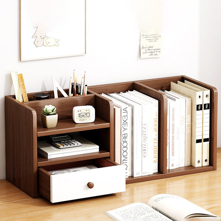 Estante de almacenamiento de escritorio rectangular minimalista moderno de MDF con 1 cajón para sala de estar 