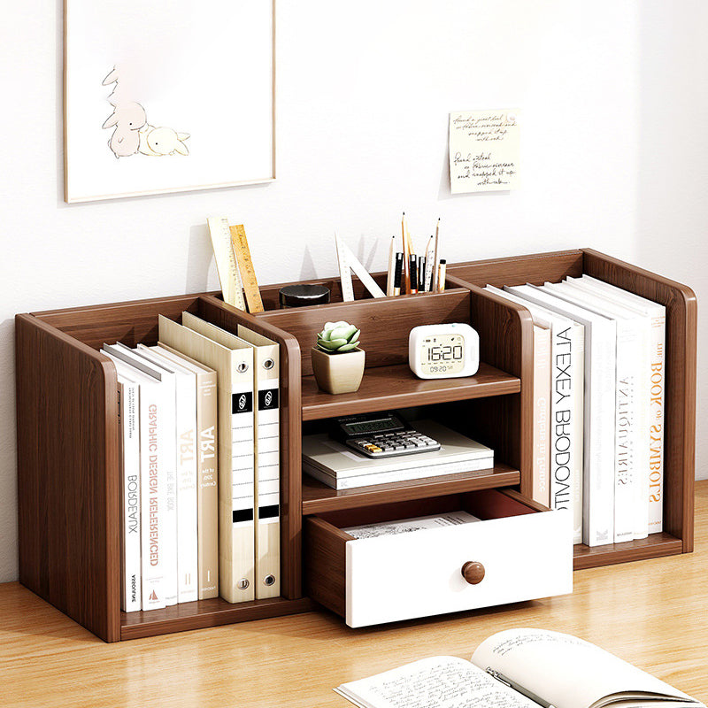 Estante de almacenamiento de escritorio rectangular minimalista moderno de MDF con 1 cajón para sala de estar 