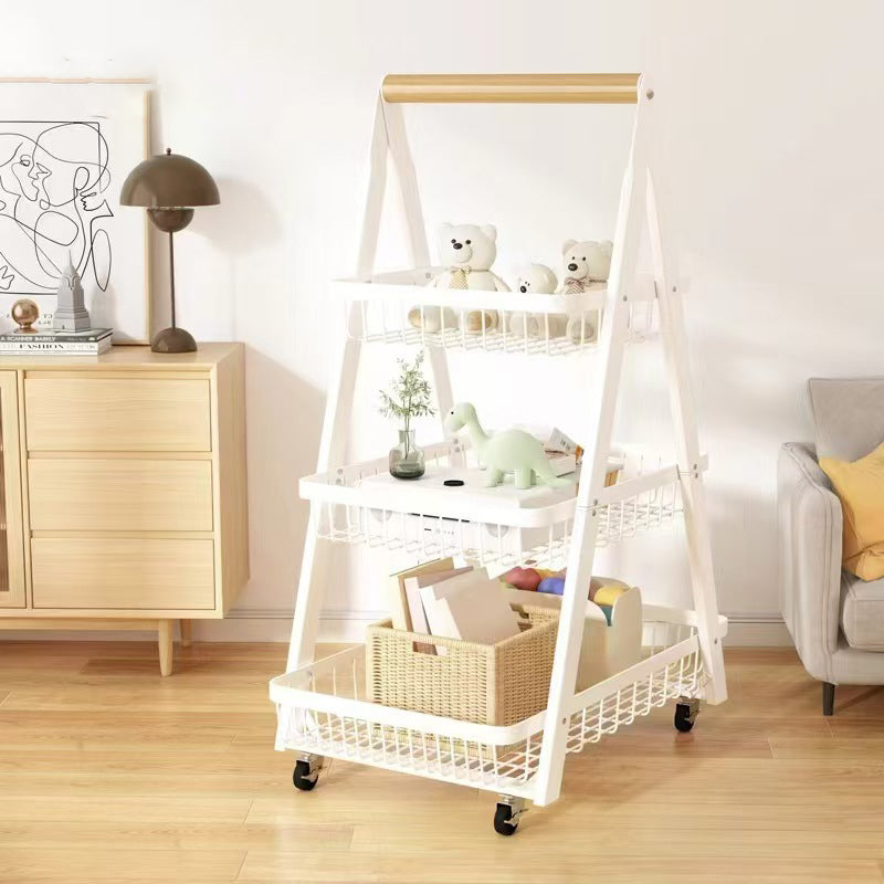 Modern Minimalist Iron A-Frame Square Storage Shelf 3-Tier For Living Room