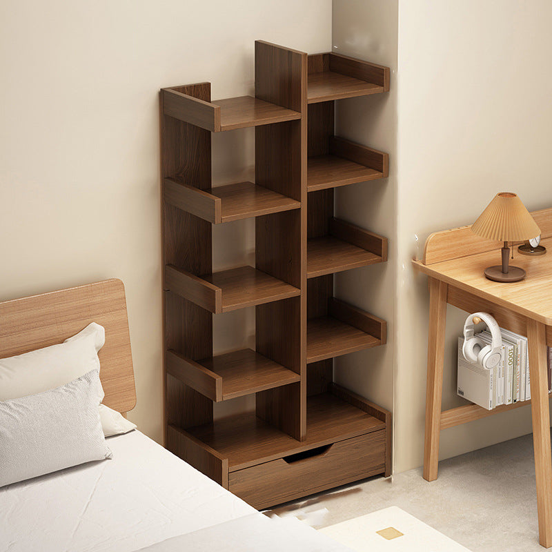 Modern Minimalist Engineered Wood Right-Angle Rectangular Storage Shelf 10 Tier For Living Room