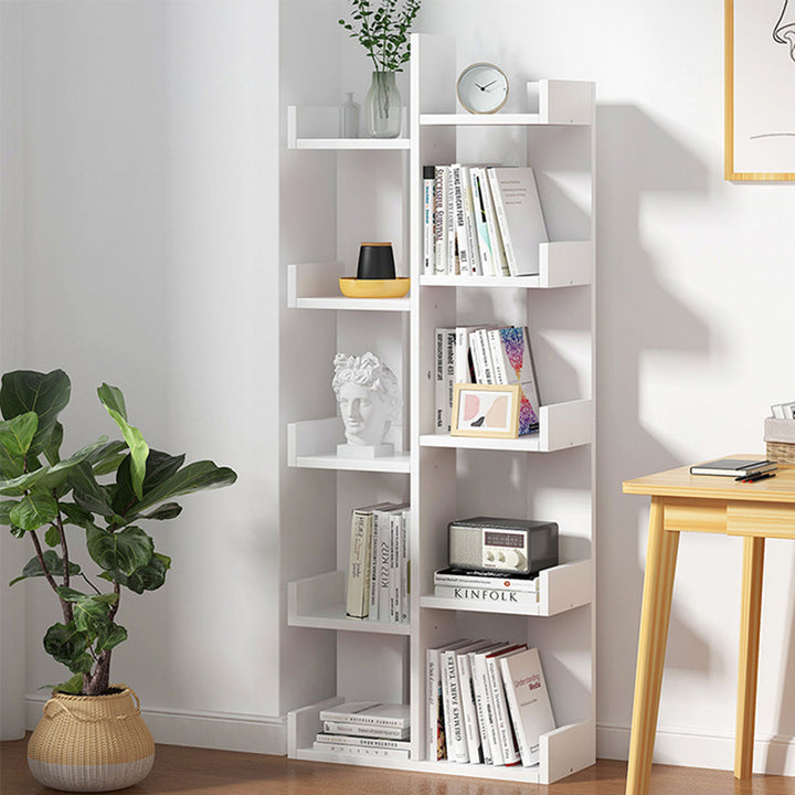 Modern Minimalist Engineered Wood Right-Angle Rectangular Storage Shelf 10 Tier For Living Room