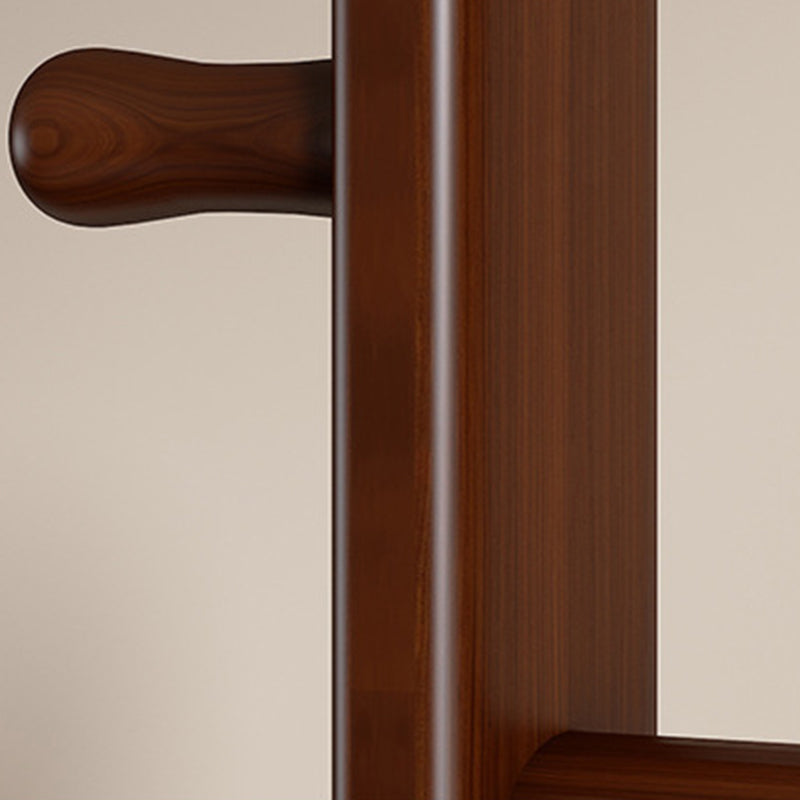 Traditional Vintage Solid Wood Cylindrical Square Hall Tree 1/2 Tier For Bedroom