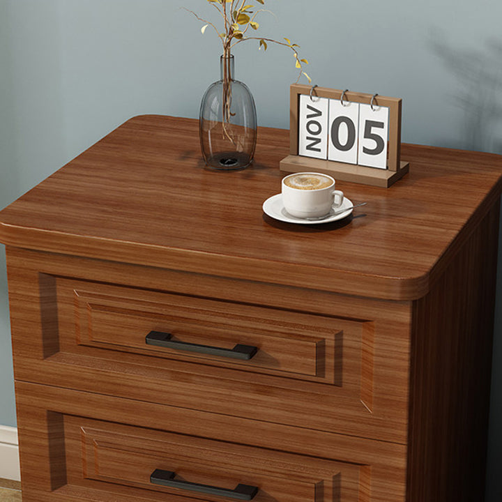 Traditional Chinese MDF Pine Wood Drawers Square Nightstand 2/3 Drawer For Bedroom