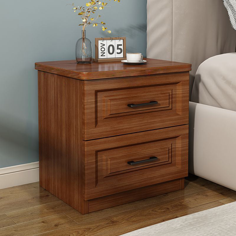 Traditional Chinese MDF Pine Wood Drawers Square Nightstand 2/3 Drawer For Bedroom