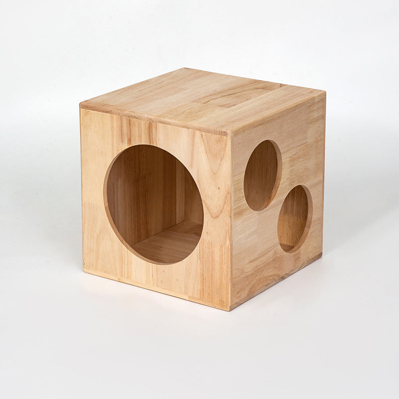 Lit rond carré en bois d&