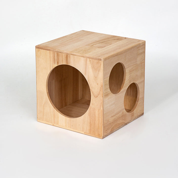 Lit rond carré en bois d&