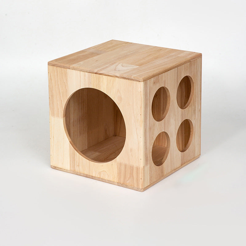 Lit rond carré en bois d&
