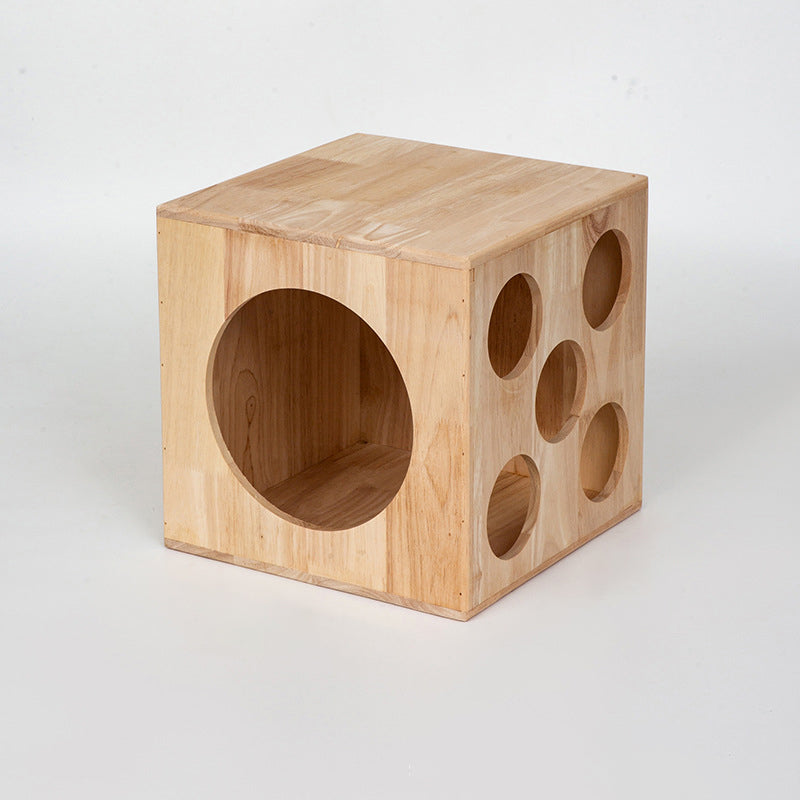 Lit rond carré en bois d&