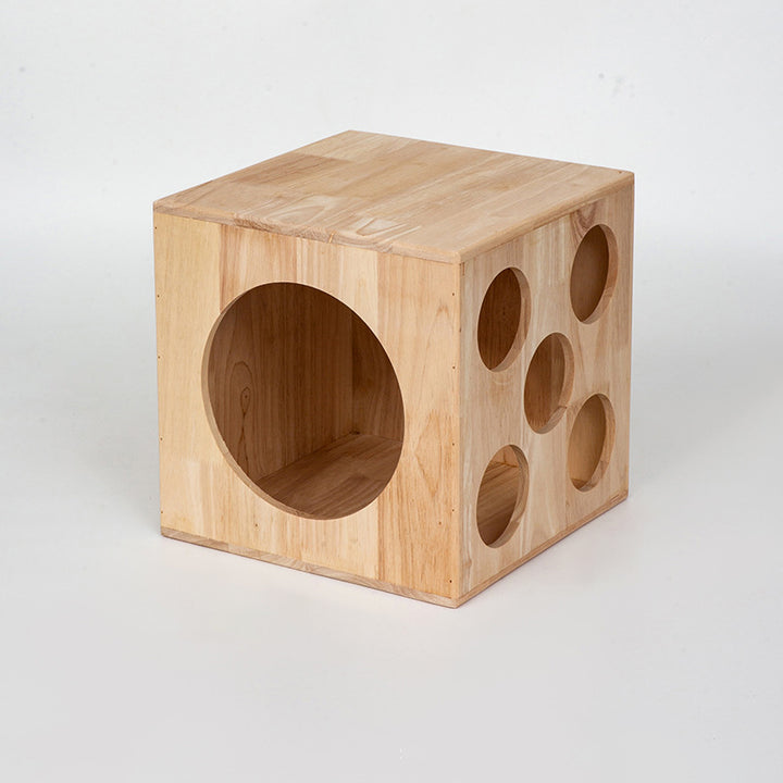 Lit rond carré en bois d&