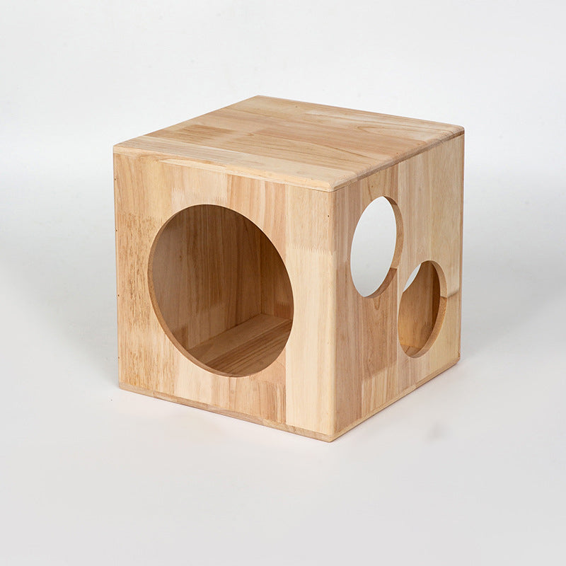 Lit rond carré en bois d&