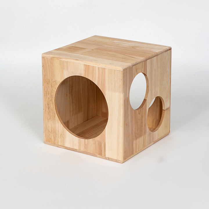 Lit rond carré en bois d&