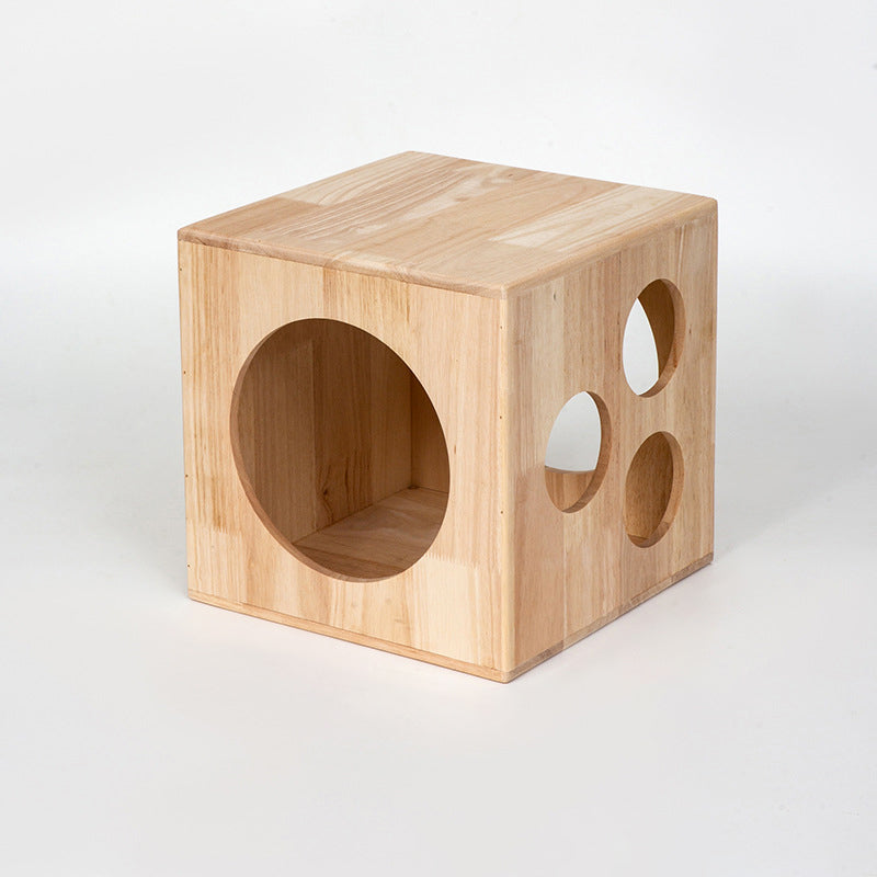 Lit rond carré en bois d&