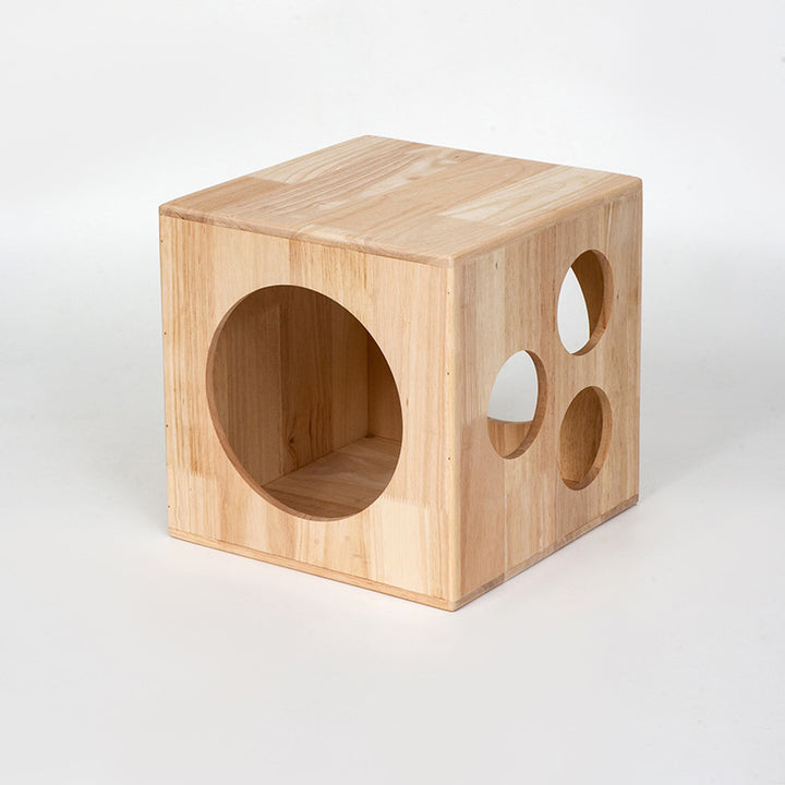Lit rond carré en bois d&