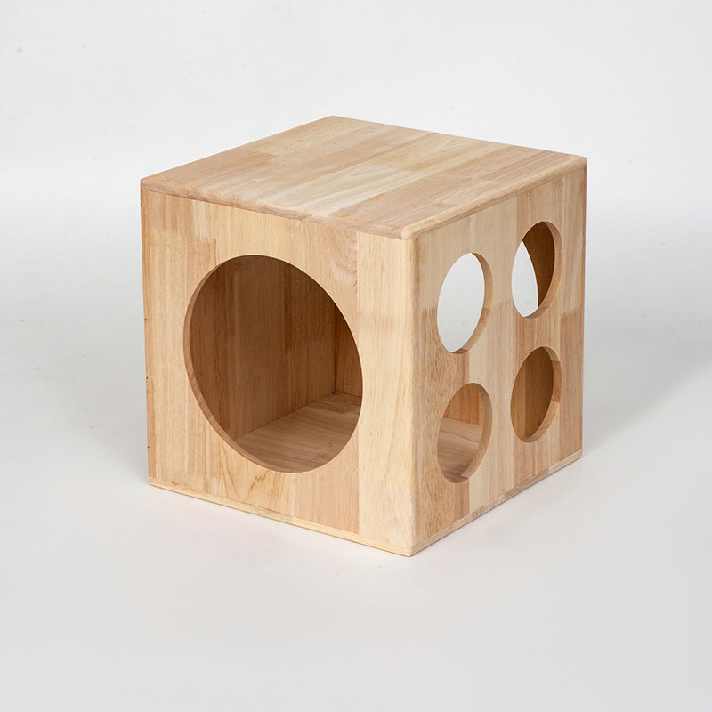 Lit rond carré en bois d&