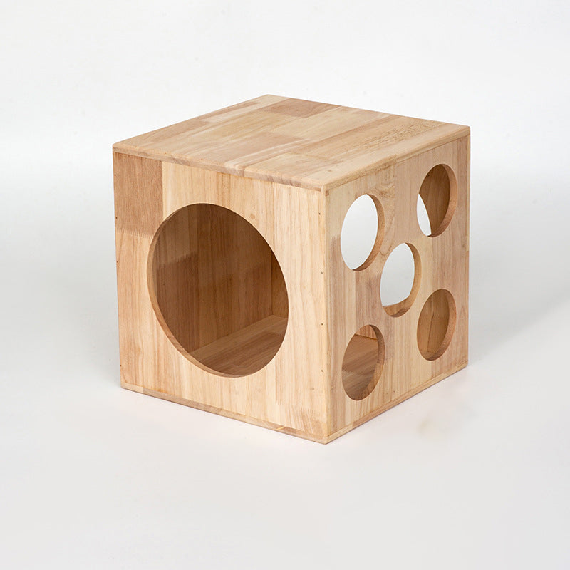 Lit rond carré en bois d&