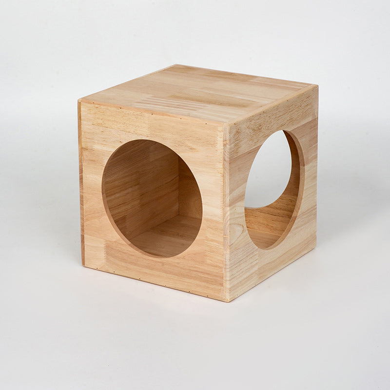 Lit rond carré en bois d&