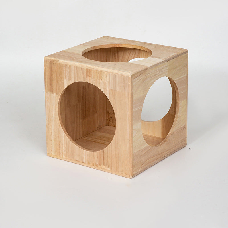Lit rond carré en bois d&