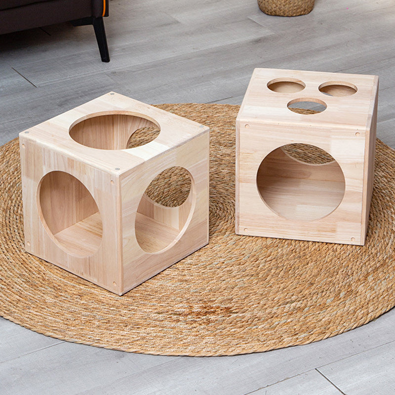Lit rond carré en bois d&