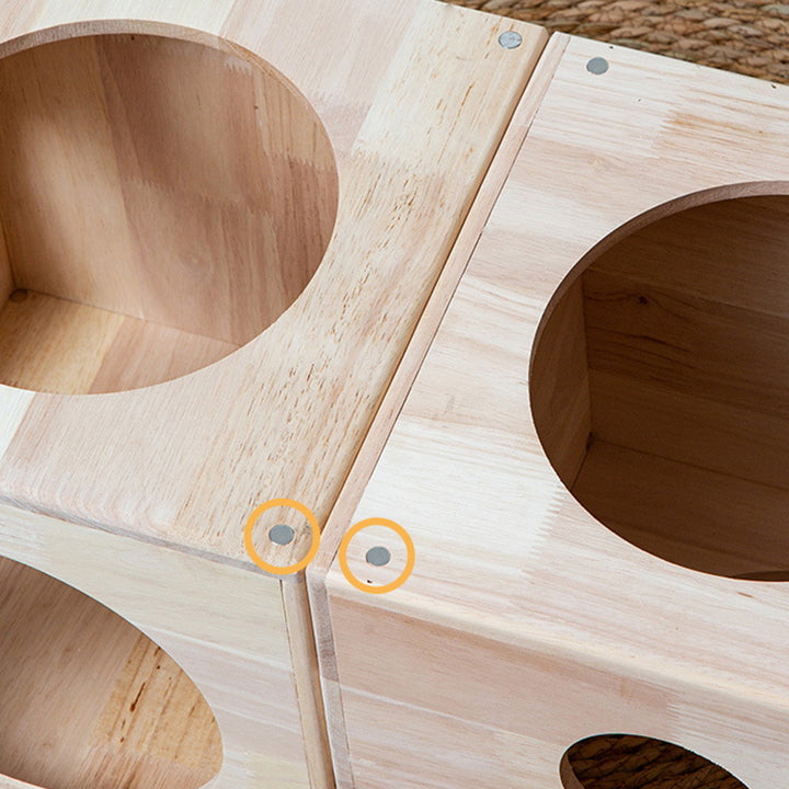 Lit rond carré en bois d&