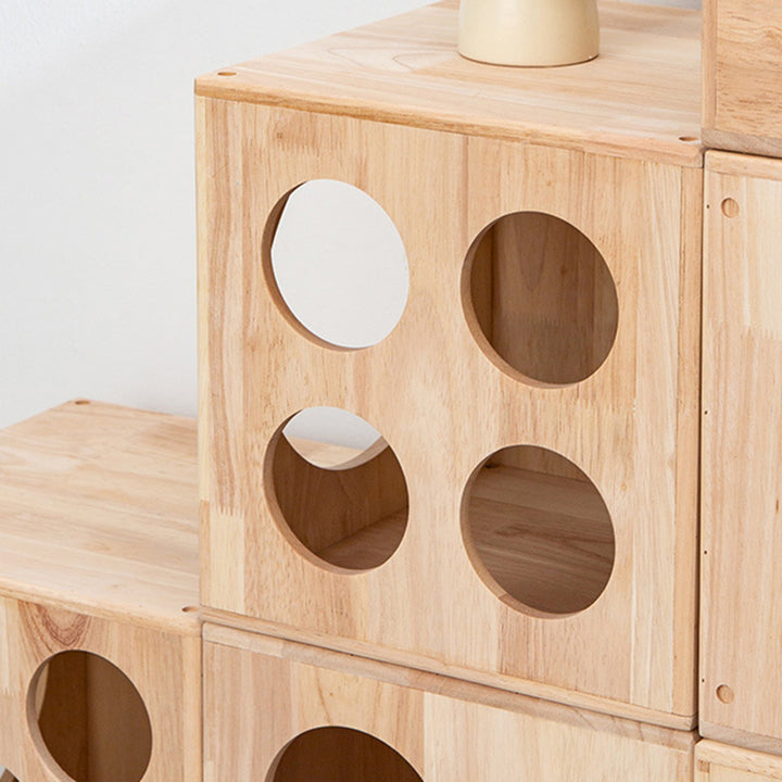 Lit rond carré en bois d&