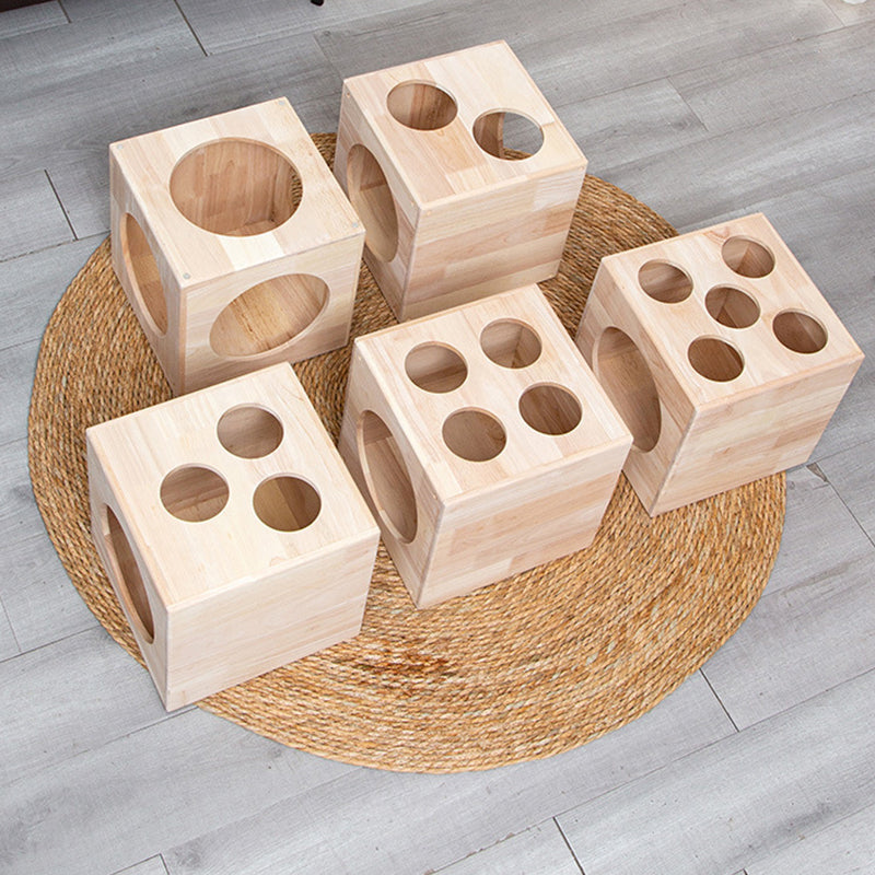 Lit rond carré en bois d&