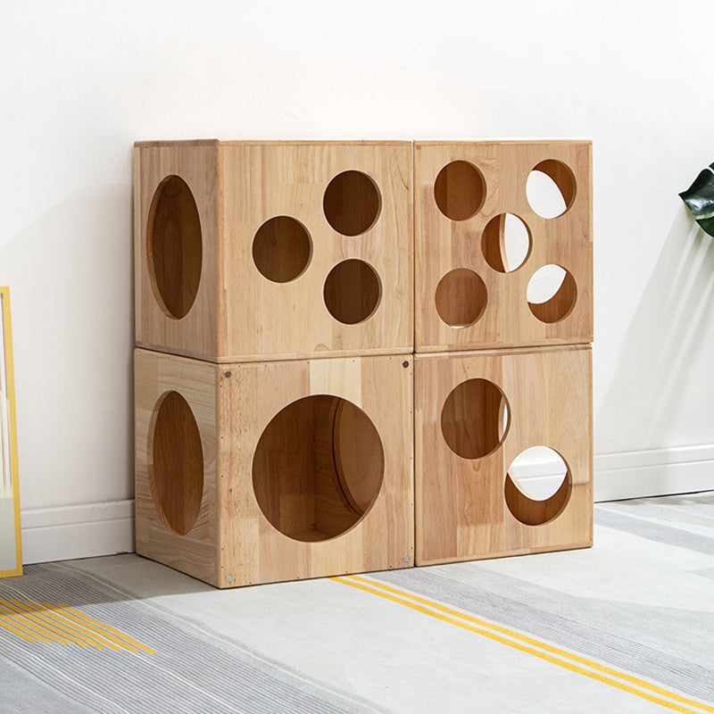 Lit rond carré en bois d&
