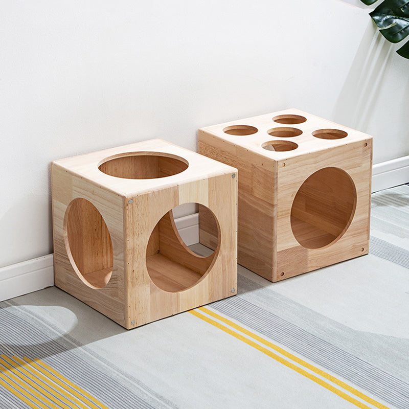 Lit rond carré en bois d&