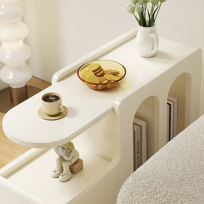 Table basse mobile carrée arquée et incurvée en bois d&