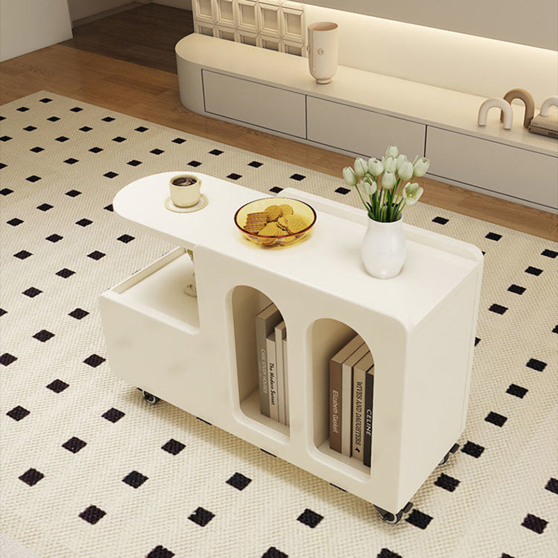 Table basse mobile carrée arquée et incurvée en bois d&