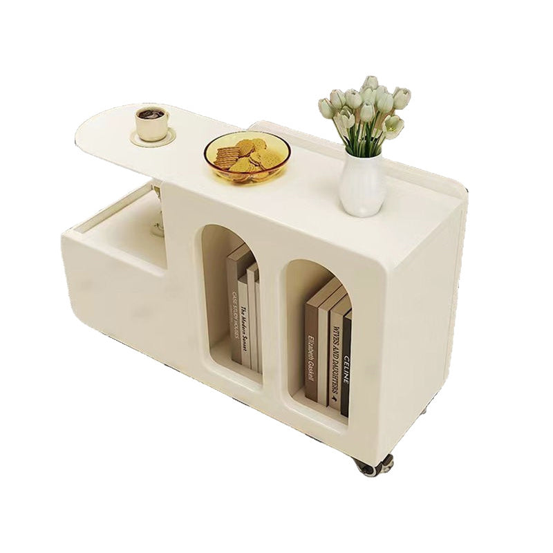 Table basse mobile carrée arquée et incurvée en bois d&