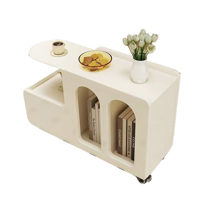 Table basse mobile carrée arquée et incurvée en bois d&